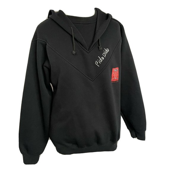 Vintage Tops - Vintage 80s 1985 Fido Dido Black 7-Up Cartoon Mascot Fleece Sweatshirt Hoodie S